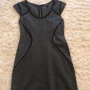 Gray Express Dress with Gold exposed zipper
